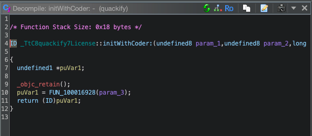 Quackify ghidra initWithCoder