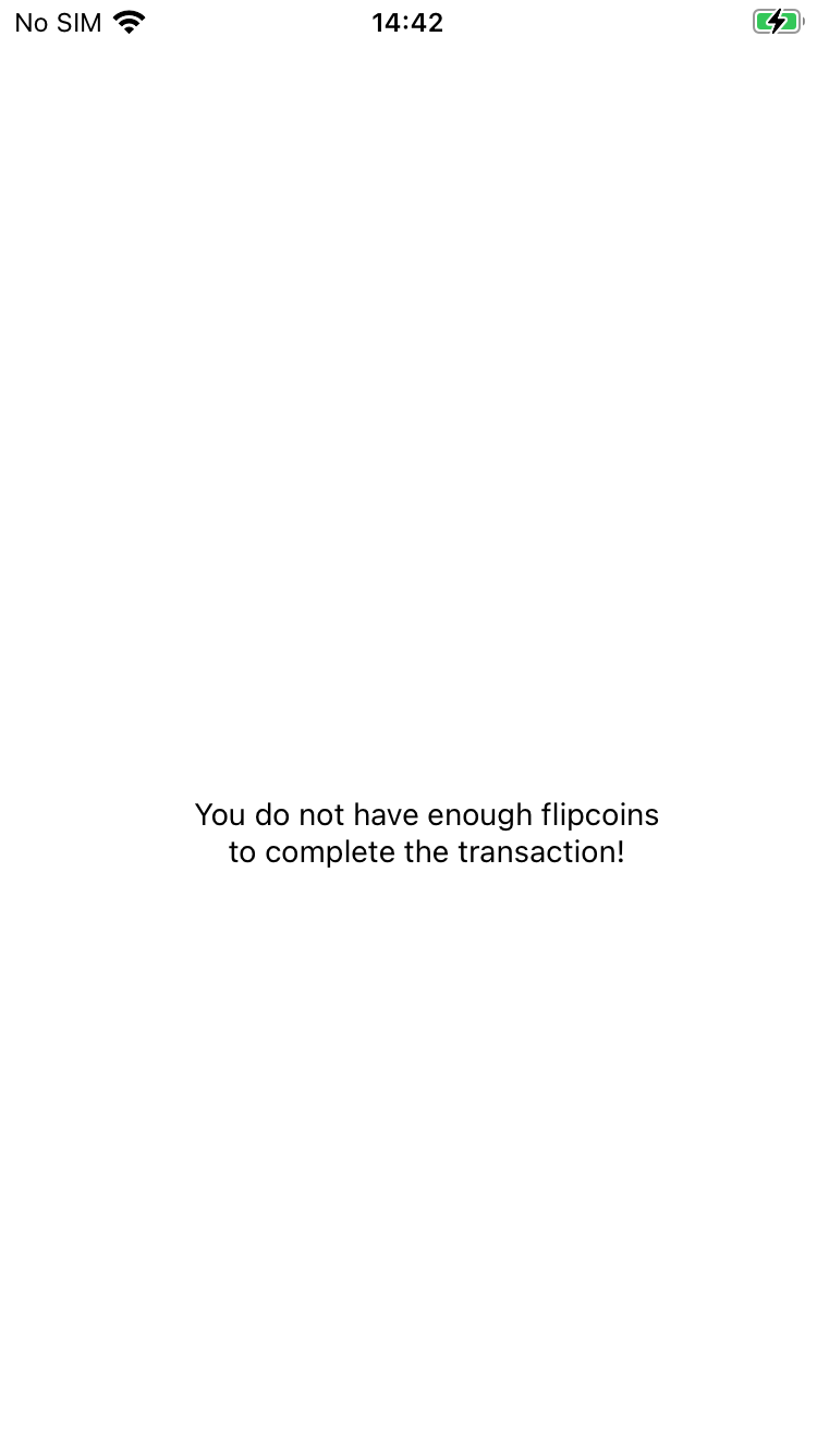 Flipcoin Wallet deep link screen error.