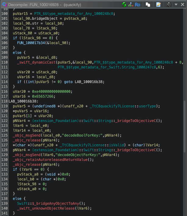 Quackify ghidra initWithCoder fun