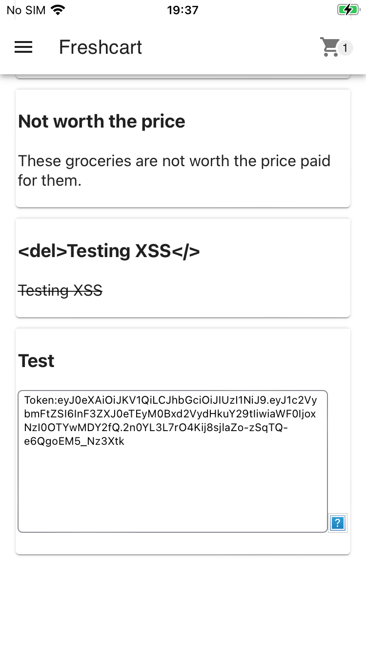 FreshCart product review payload success